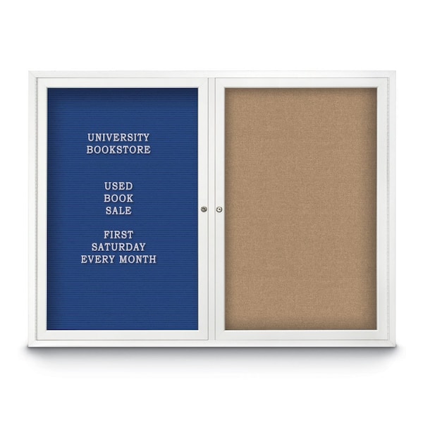 Corkboard, 60"x36", Pearl/Bronze